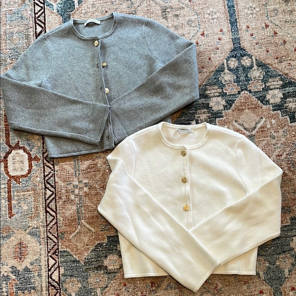 abercrombie set of two lady jacket cardigans grey and white